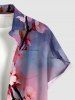 Chemise hawaïenne grande taille pour homme, à fleurs, imprimé ombré, boutons et poche. - Rose  M
