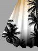 Robe débardeur hawaïenne à imprimé ombré de cocotiers grande taille - café lumière 6X