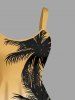Robe débardeur hawaïenne à imprimé ombré de cocotiers grande taille - café lumière 6X