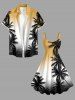 Robe débardeur hawaïenne à imprimé ombré de cocotiers grande taille - café lumière 6X