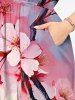 Flowers Brach Ombre Print Split Hawaii Midi Dress -  