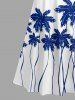 Plus Size Coconut Tree Print Cold Shoulder Crisscross Hawaii Maxi Dress -  