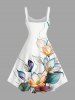 Robe hawaïenne grande taille à imprimé fleurs de lotus et feuilles - Blanc L