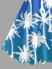 Coconut Tree Ombre Print Hawaii A Line Dress -  
