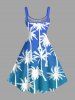 Coconut Tree Ombre Print Hawaii A Line Dress -  