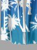 Coconut Tree Ombre Print Hawaii Button Pocket Shirt For Men -  