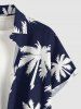 Chemise hawaïenne à imprimé cocotier et poches boutonnées grande taille pour homme - Cadetblue L