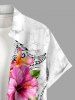 Chemise hawaïenne grande taille pour homme, imprimée de fleurs d'hibiscus, à boutons et poches. - Blanc S