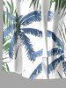 Plus Size Coconut Tree Tropical Leaf Print Buttons Pocket Hawaii Shirt For Men -  