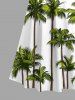 Plus Size Coconut Tree Print Cold Shoulder Crisscross Hawaii Maxi Dress -  