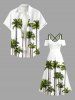 Plus Size Coconut Tree Print Cold Shoulder Crisscross Hawaii Maxi Dress -  