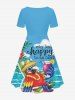 Parrot Fruit Juice Hibiscus Flower Seascape Print Matching Hawaii Beach Outfit For Couples -  