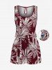 Matching Hawaii Shirt and Romper Beach Outfit Coconut Tree Print For Couples -  