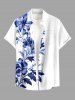 Flower Leaf Branch Print Plus Size Matching Hawaii Beach Outfit For Couples -  