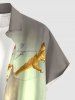 Kung Fu Rooster Beer Print Buttons Pocket Hawaii Shirt For Men -  