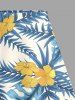 Plus Size Tropical Leaf Hibiscus Flower Print Hawaii Split A Line Skirt -  