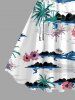 Plus Size Coconut Tree Flowers Mountain Print Hawaii Tank Dress -  