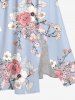 Robe mi-longue hawaïenne fendue à imprimé floral grande taille - Violet clair XXS