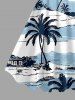 Robe débardeur hawaïenne imprimée cocotiers et nuages pour grandes tailles - Bleu clair 5X