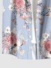 Chemise hawaïenne grande taille à imprimé floral, boutons et poches pour homme - Violet clair M