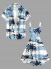 Robe débardeur hawaïenne imprimée cocotiers et nuages pour grandes tailles - Bleu clair 5X
