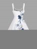 Robe hawaïenne grande taille à imprimé floral et branches - Blanc XXS