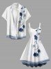 Robe hawaïenne grande taille à imprimé floral et branches - Blanc XXS