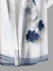 Chemise hawaïenne à imprimé floral et poches boutonnées grande taille pour hommes - Blanc M