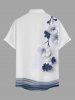 Chemise hawaïenne à imprimé floral et poches boutonnées grande taille pour hommes - Blanc XL