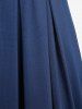 Plus Size Flower Lace Panel A Line Evening Dress with Removable Belt -  