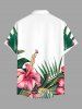 Tropical Leaf Hibiscus Flower Print Matching Hawaii Beach Outfit For Couples -  