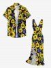 Sunflower Print Matching Hawaii Beach Outfit For Couples -  