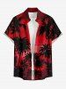 Matching Hawaii Shirt and Romper Beach Outfit Coconut Tree Ombre Sky Print For Couples -  