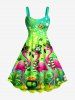 St. Patrick's Day Flamingo Butterfly Flowers Clove Print Plus Size Matching Outfit For Couples -  