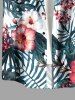 Hibiscus Flowers Tropical Leaf Print Matching Hawaii Beach Outfit For Couples -  