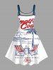 Coconut Tree Seascape Letter Print Hawaii A Line Dress - Blanc L