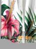 Chemise à poches boutons grande taille pour homme, imprimée de fleurs d'hibiscus et de feuilles tropicales, style hawaïen. - Blanc M