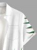 Chemise à poches boutons grande taille pour homme, imprimée de fleurs d'hibiscus et de feuilles tropicales, style hawaïen. - Blanc M