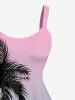 Robe débardeur hawaïenne à imprimé ombré de cocotiers grande taille - Rose  1X