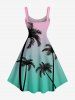 Robe débardeur hawaïenne à imprimé ombré de cocotiers grande taille - Rose  1X