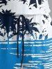 Combinaison hawaïenne grande taille à imprimé colorblock cocotier et mer, cintrée - Bleu Marine XS