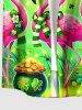 Chemise grande taille pour homme, motif flamant rose, papillon, fleurs et clous de girofle, avec poches et boutons, idéale pour la Saint-Patrick. - Vert S