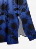 Robe mi-longue fendue à imprimé tournesols ombré grande taille style hawaïenne - Bleu profond 6X