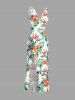 Robe hawaïenne à imprimé floral tropical et à volants fendue - Vert XS