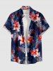 Tropical Leaf Flower Print Matching Hawaii Beach Outfit For Couples -  
