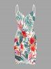 Flowers Leaf Tropical Print Plus Size Matching Hawaii Beach Outfit For Couples -  