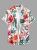 Flowers Leaf Tropical Print Plus Size Matching Hawaii Beach Outfit For Couples -  