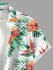 Chemise hawaïenne à imprimé floral tropical et grandes tailles avec poche boutonnée pour homme - Vert 2XL