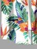 Chemise hawaïenne à imprimé floral tropical et grandes tailles avec poche boutonnée pour homme - Vert 2XL