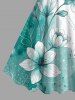 Flowers Colorblock Watercolor Print Hawaii Tank Dress -  